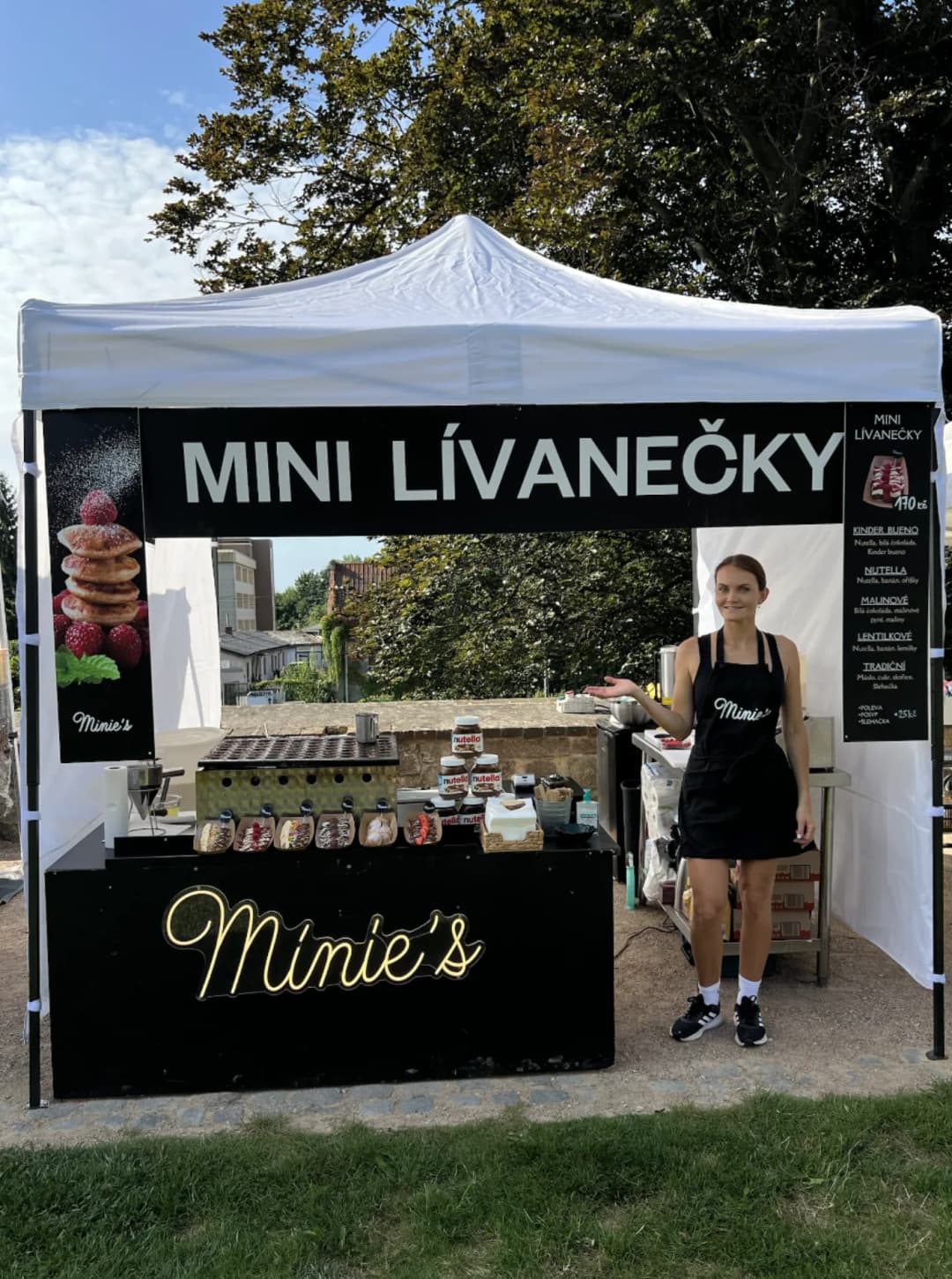 Bílý stánek Minie's 3 × 3 m